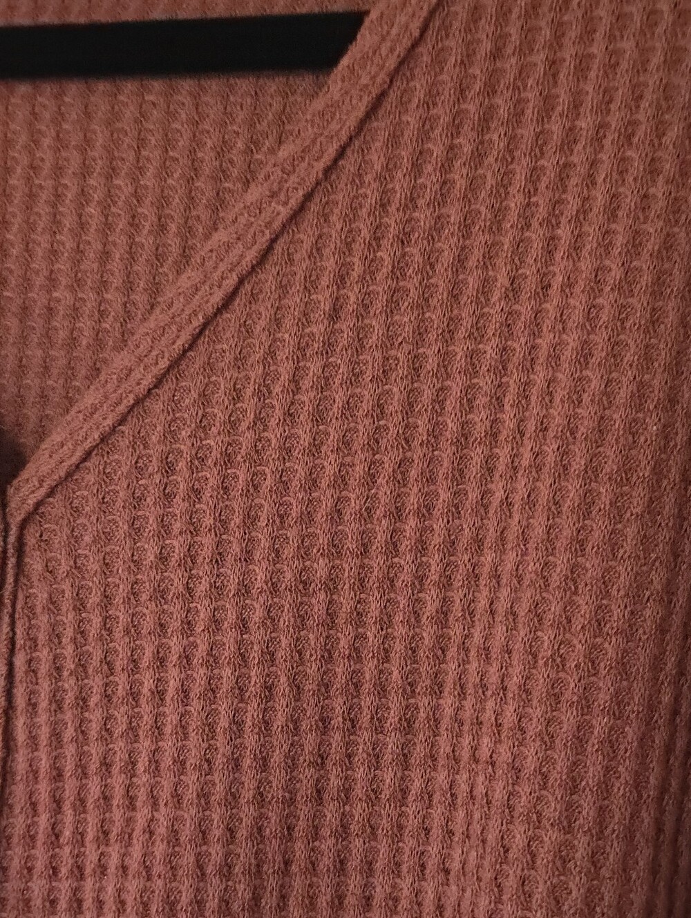 Paper Crane | Waffle Knit Tie-Front Cardigan in Dusty Rose, Size M - Picture 5 of 7